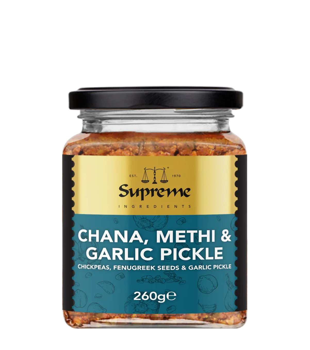 SQ CHANA METHI GARLIC PICKLE 260G - Kashmir Watan Foodstores