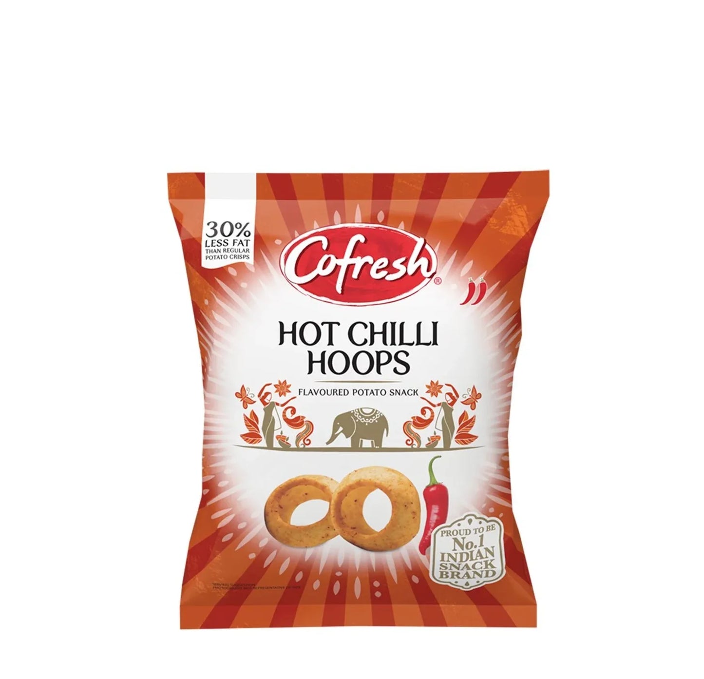 COFRESH HOT CHILLI HOOPS 80G - Kashmir Watan Foodstores