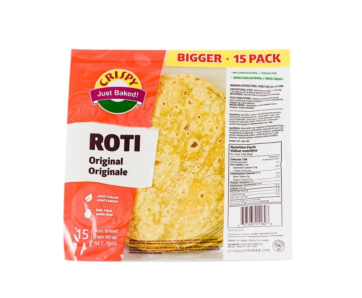 CRISPY ORIGINAL 15 ROTI 750G - Kashmir Watan Foodstores