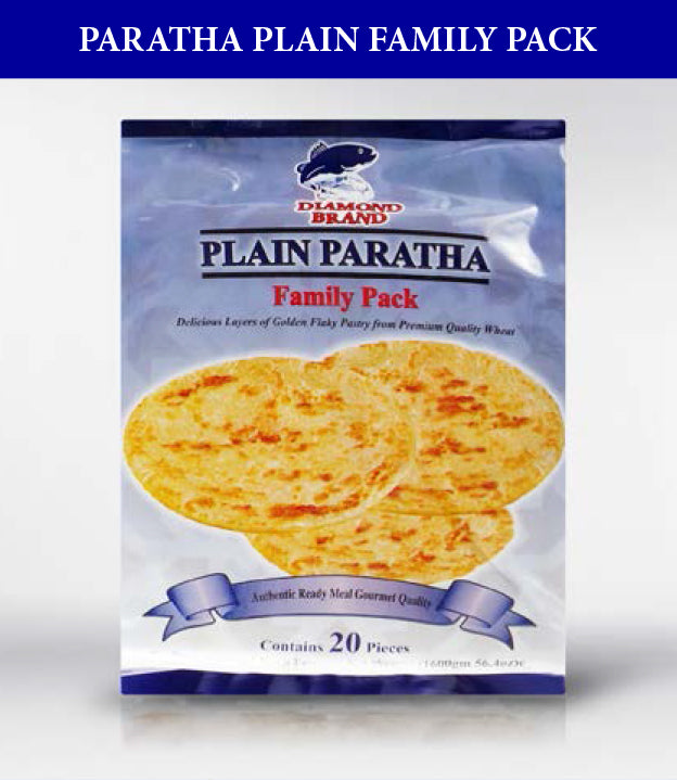 DIAMOND PLAIN FAMILY PARATHA 1.6KG 20Pcs