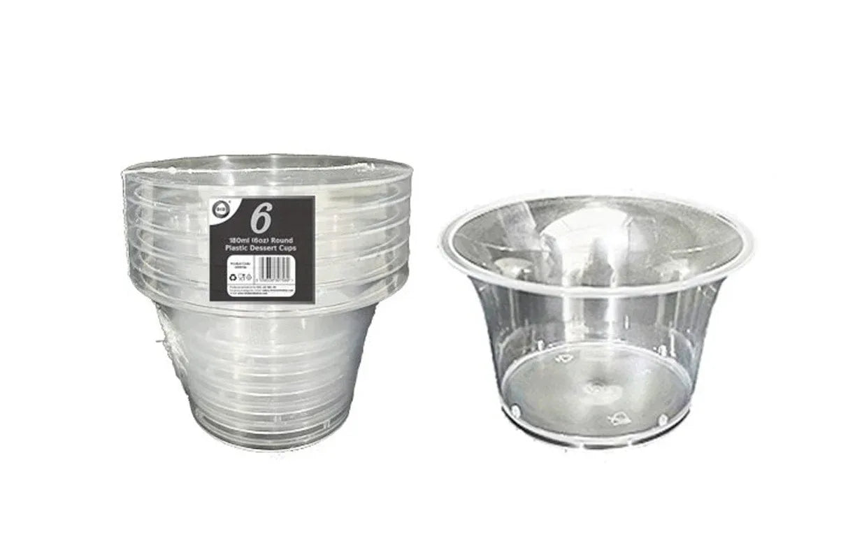 DID PLASTIC ROUND CUPS 180ML 6oZ 6PK - Kashmir Watan Foodstores