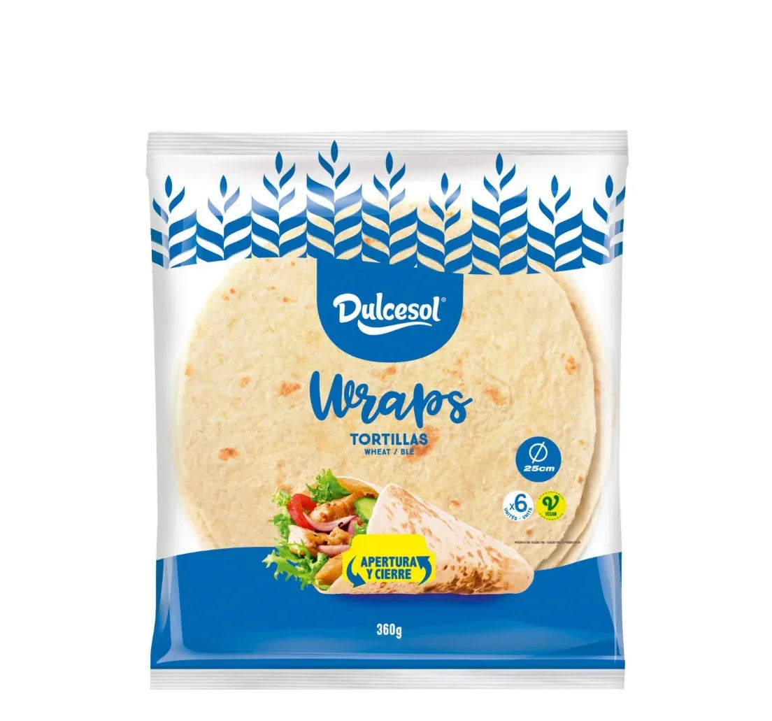 DULCESOL WRAPS TORTILLAS 360G 6PK 25CM - Kashmir Watan Foodstores