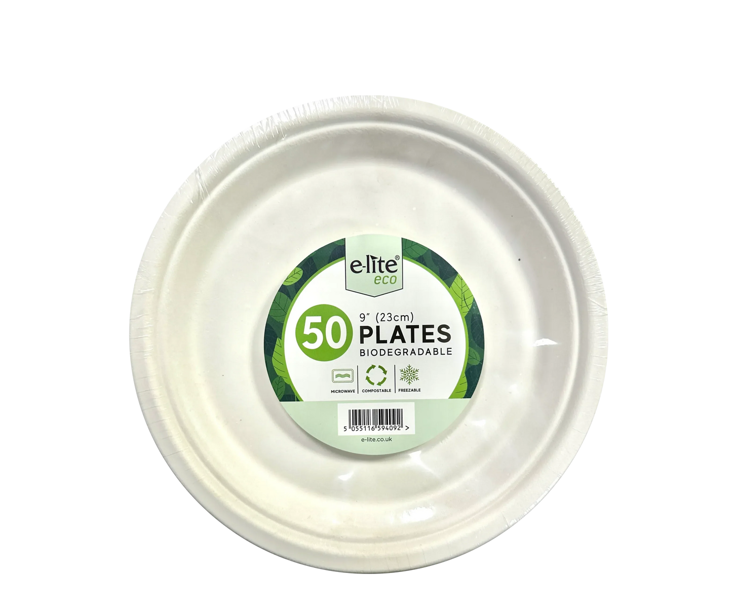 ELITE BIODEGRADEABLE 23CM PLATE 9'' 50PCS - Kashmir Watan Foodstores