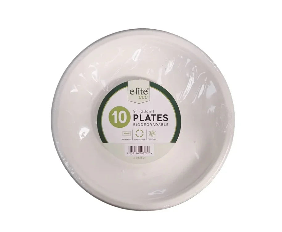 ELITE BIODEGRADEABLE 9'' PLATES 10PK - Kashmir Watan Foodstores