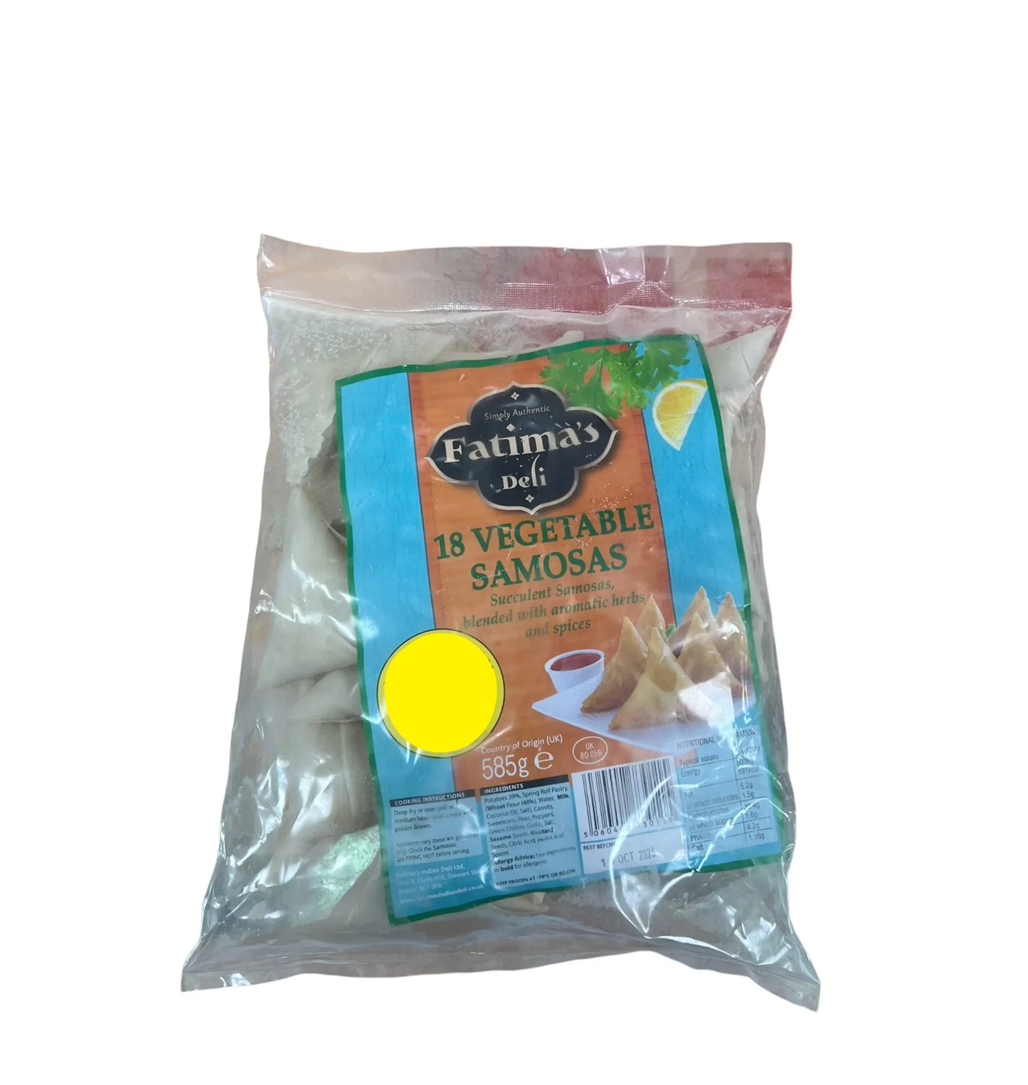 FATIMA'S VEGETABLES SAMOSA 15PCS - Kashmir Watan Foodstores