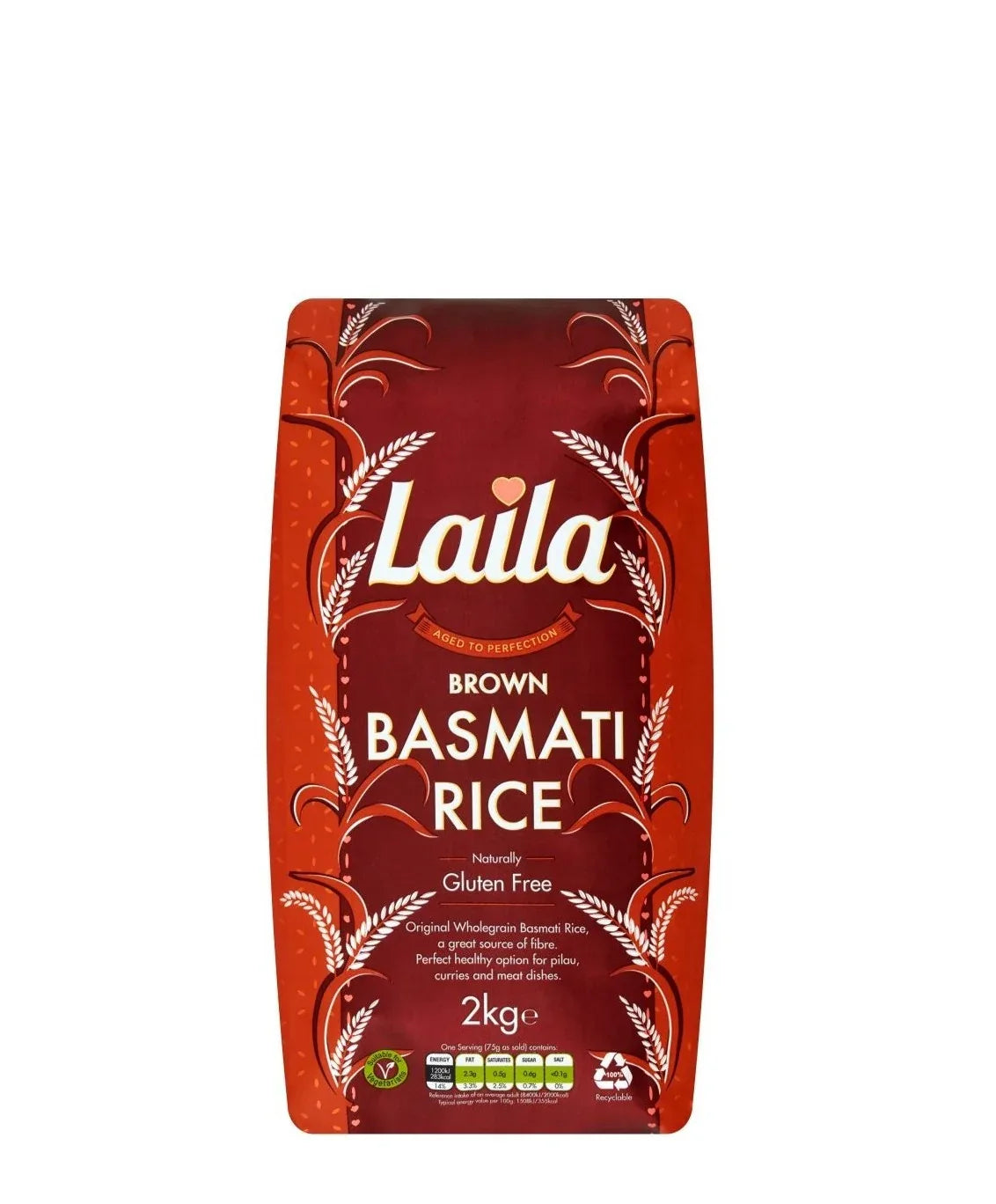 LAILA BROWN BASMATI RICE 2KG - Kashmir Watan Foodstores