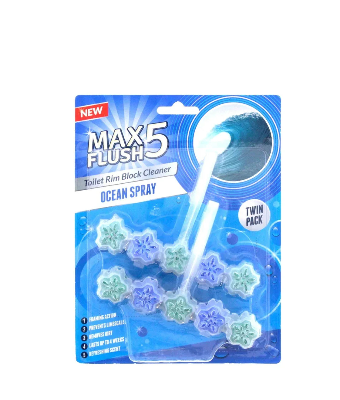 MAX FLUSH 5 RIM BLOCK 2X45G - Kashmir Watan Foodstores