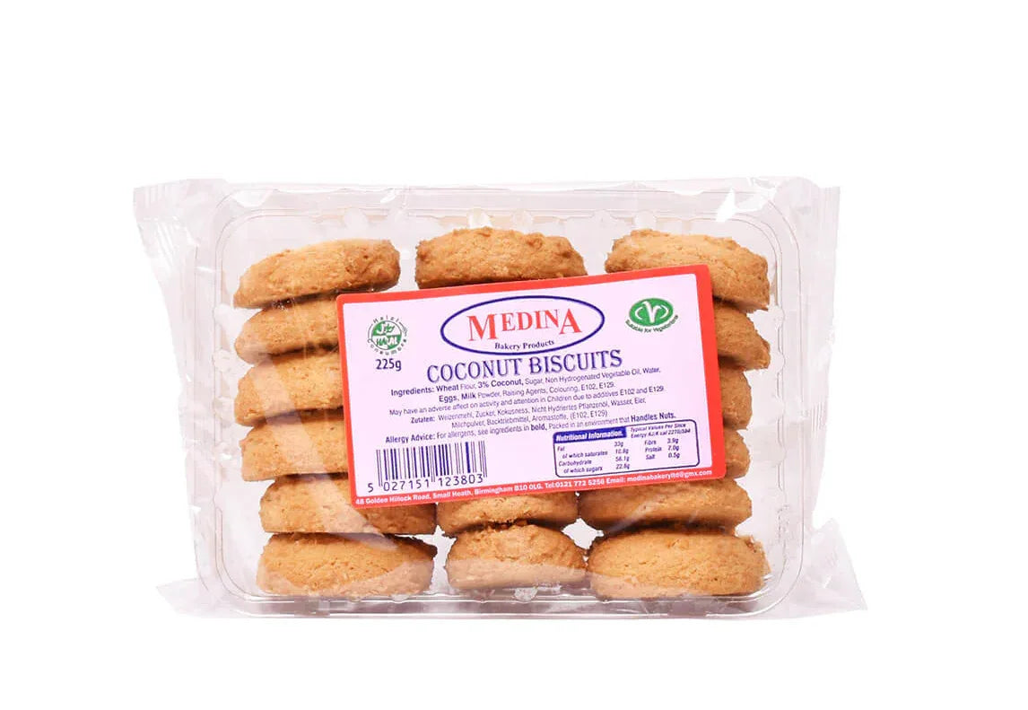 MEDINA COCONUT COOKIES 225G - Kashmir Watan Foodstores