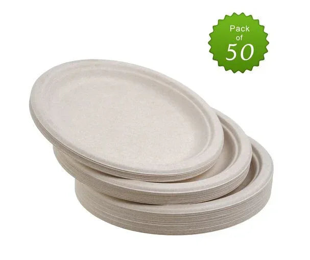 NABZ BIO DEGRADBLE 9'' PLATES 50'S - Kashmir Watan Foodstores