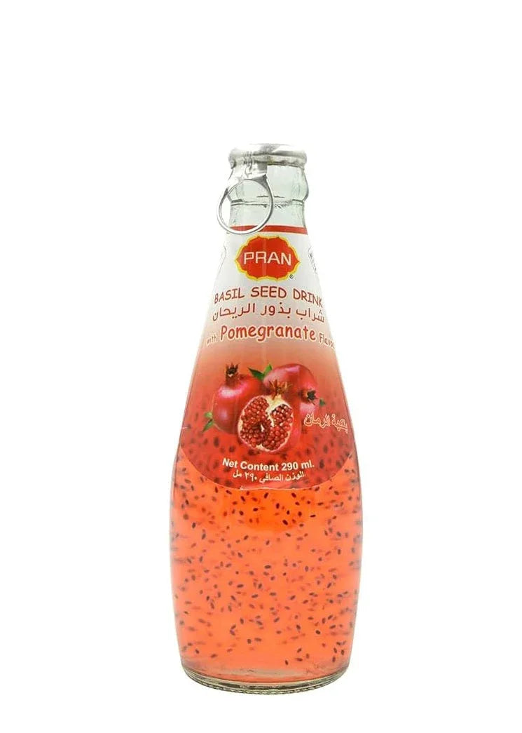 PRAN BASIL SEED DRINK POMEGRANATE 290ML - Kashmir Watan Foodstores
