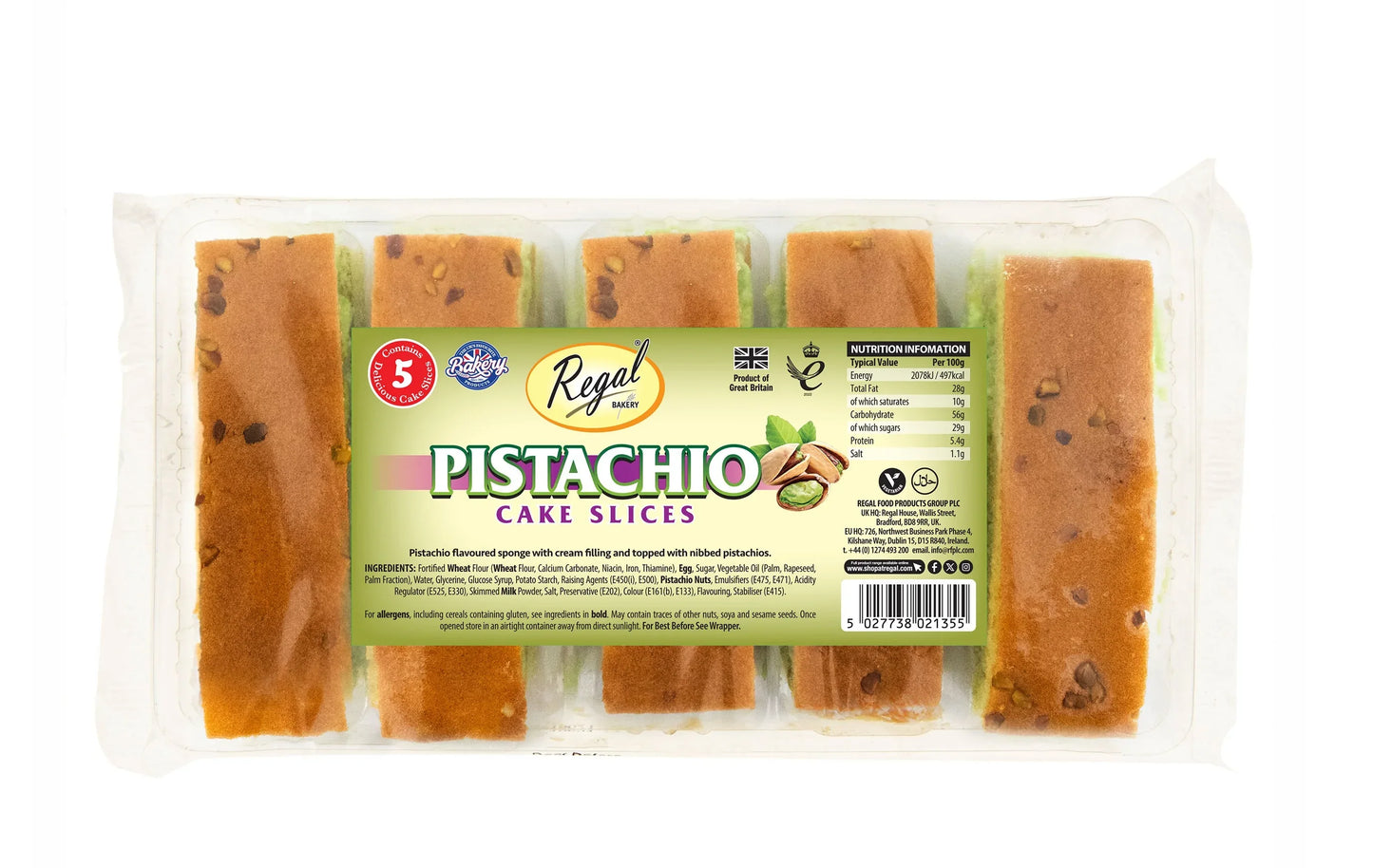 REGAL PISTACHIO CAKE SLICE 5PK - Kashmir Watan Foodstores