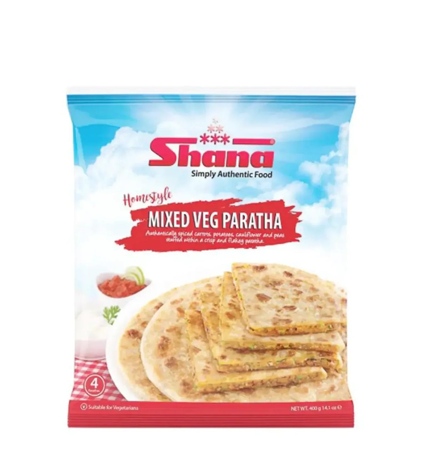 SHANA MIX VEG PARATHA 400G - Kashmir Watan Foodstores