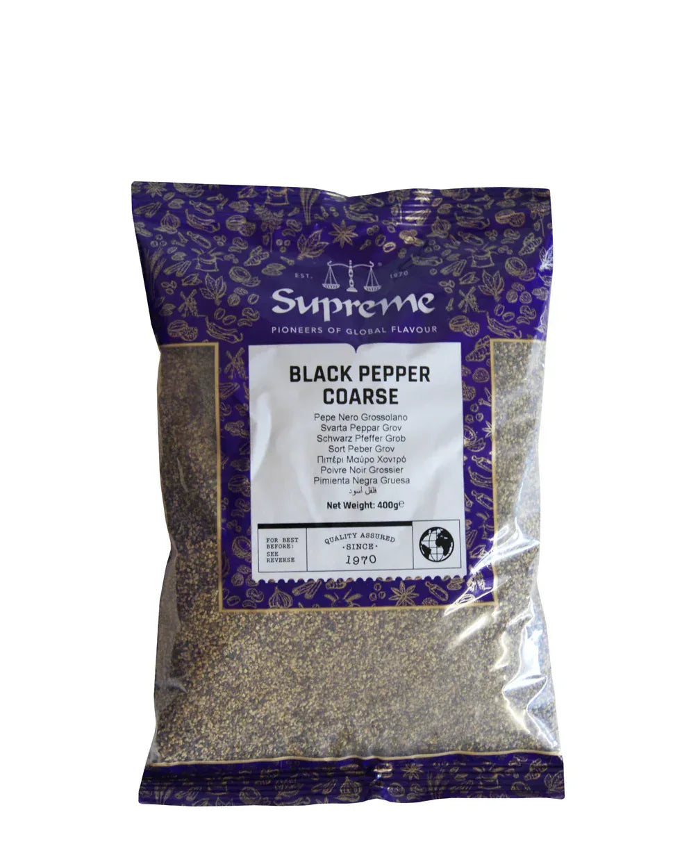 SQ BLACK PEPPER COARSE 400G - Kashmir Watan Foodstores