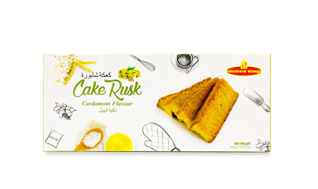 UNITED KING CAKE RUSK CARDAMOM 350G - Kashmir Watan Foodstores