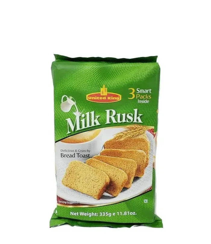 UNITED KING MILKY RUSK 335G - Kashmir Watan Foodstores