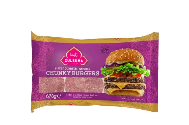 ZULEKHA BEEF CHUNKY BURGERS 678G - Kashmir Watan Foodstores