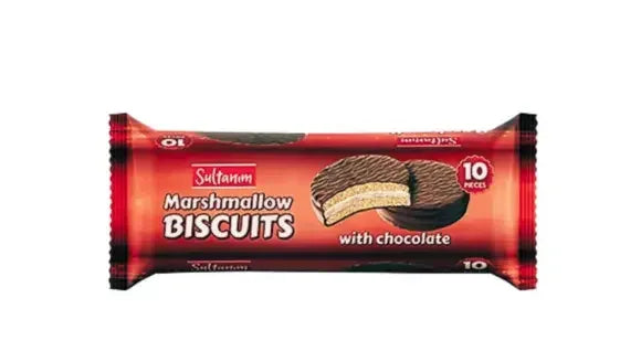 SULTANIM MARSHMALLOW BISCUITS W/CHOC 10PK - Kashmir Watan Foodstores