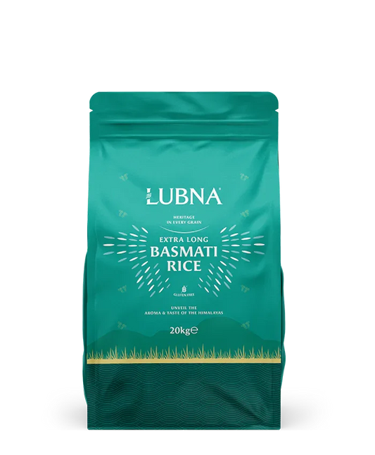 LUBNA EXTRA LONG GRAIN RICE 20KG - Kashmir Watan Foodstores