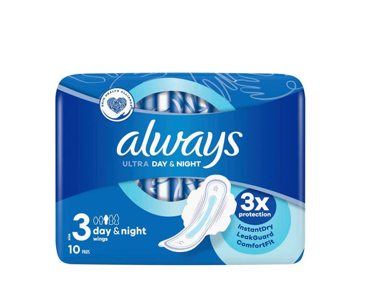 ALWAYS ULTRA DAY&NIGHT PADS 10'S - Kashmir Watan Foodstores