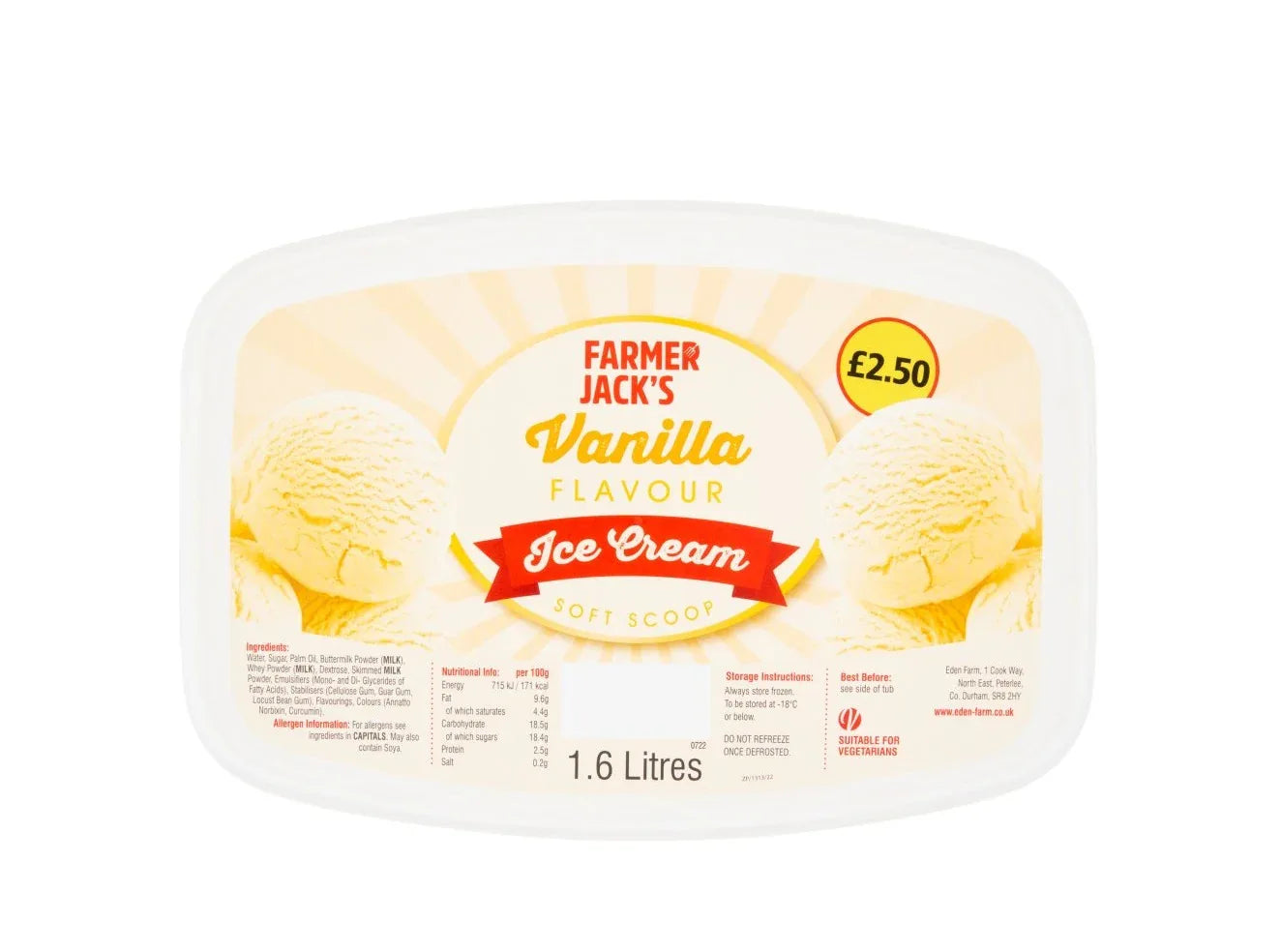 F/J VANILLA ICE CREAM 1.6LTR PM£2.50 - Kashmir Watan Foodstores