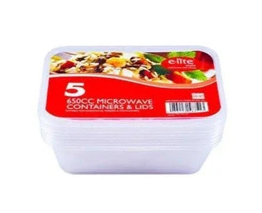 ELITE MICROWAVE CONTAINER & LIDS 650CC 12PK - Kashmir Watan Foodstores