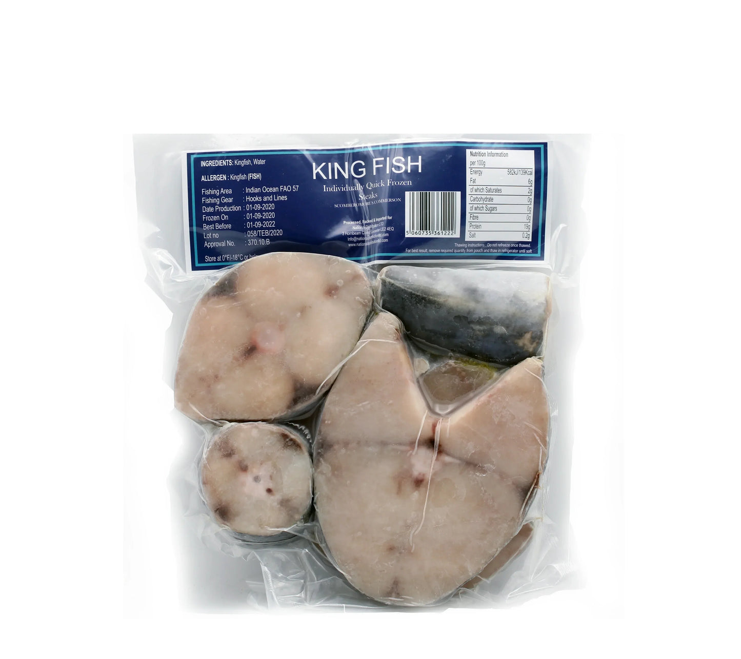 AQUA FEAST KING FISH STEAKS 1kg - Kashmir Watan Foodstores