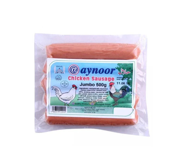 AYNOOR CHICK SAUS JUMBO 500G - Kashmir Watan Foodstores
