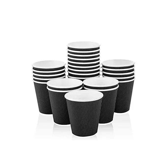 BLACK RIPPLE CUPS 8OZ 25PK - Kashmir Watan Foodstores