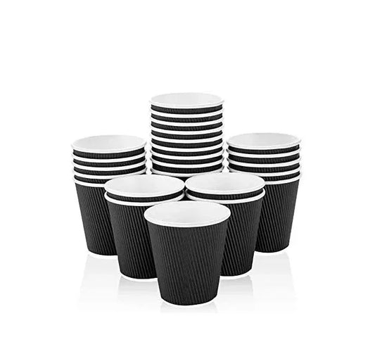 BLACK RIPPLE CUPS 8OZ 25PK - Kashmir Watan Foodstores
