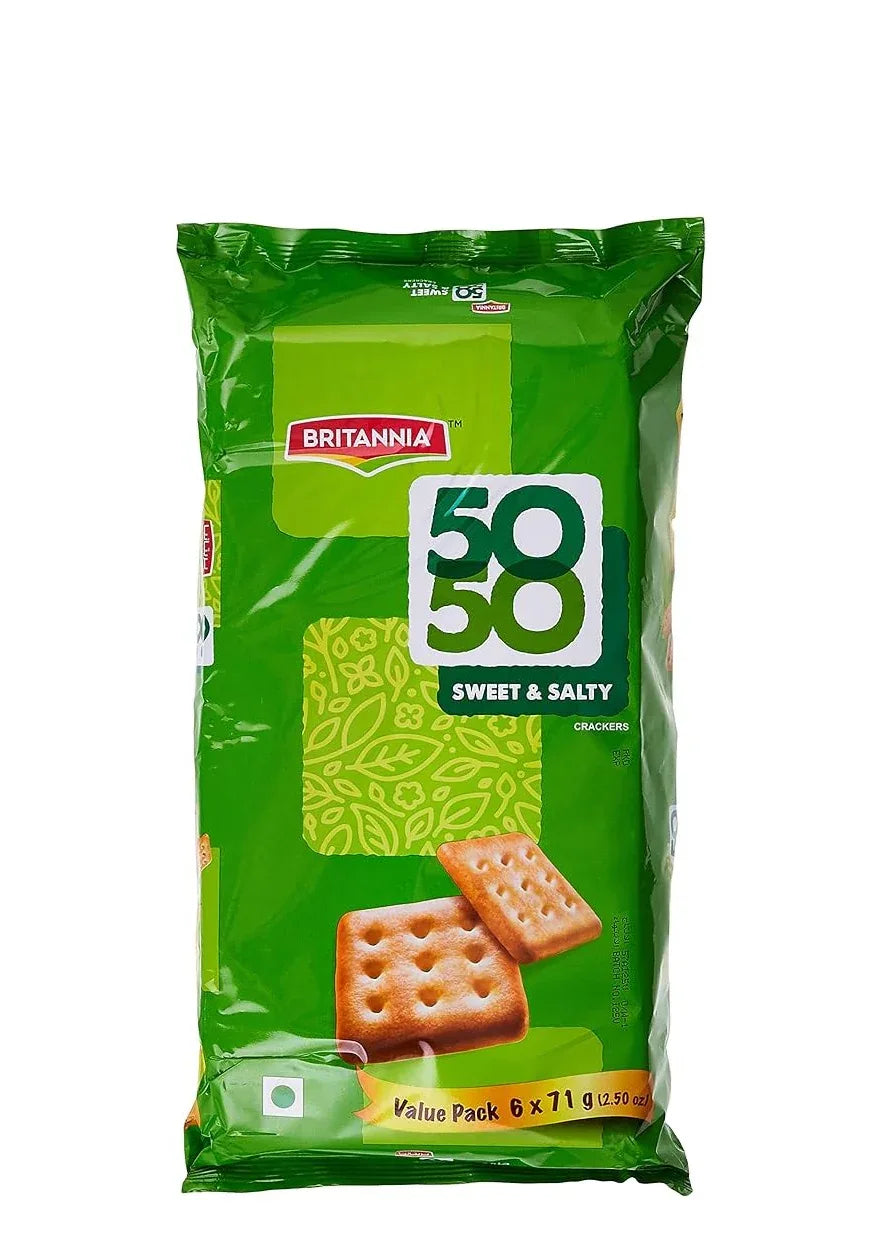BRITANNIA 50/50 SWEET & SALTY BISCUITS 6X62G - Kashmir Watan Foodstores