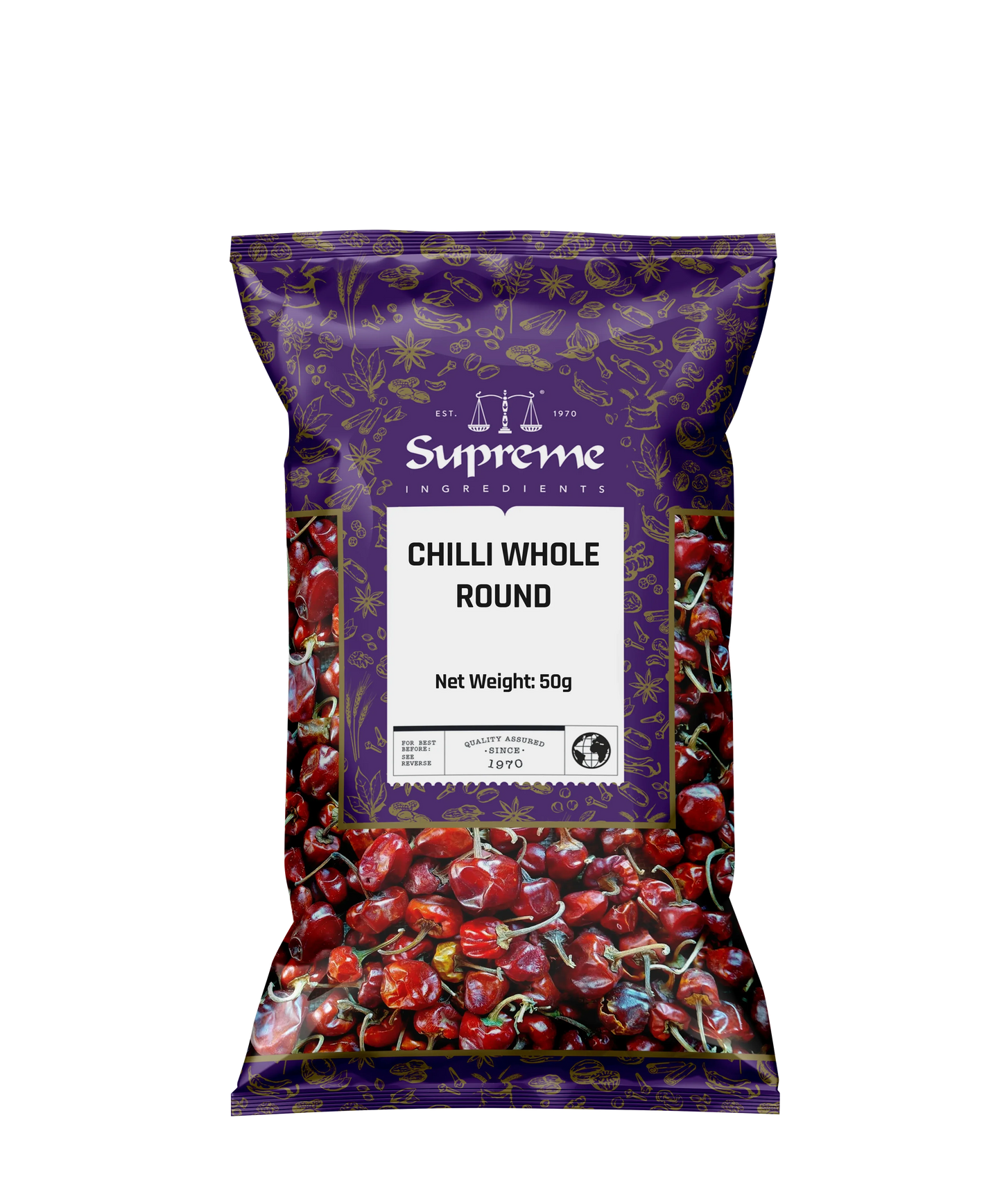 CHILLI WHOLE ROUND 50G (SUPREME QUALITY) - Kashmir Watan Foodstores