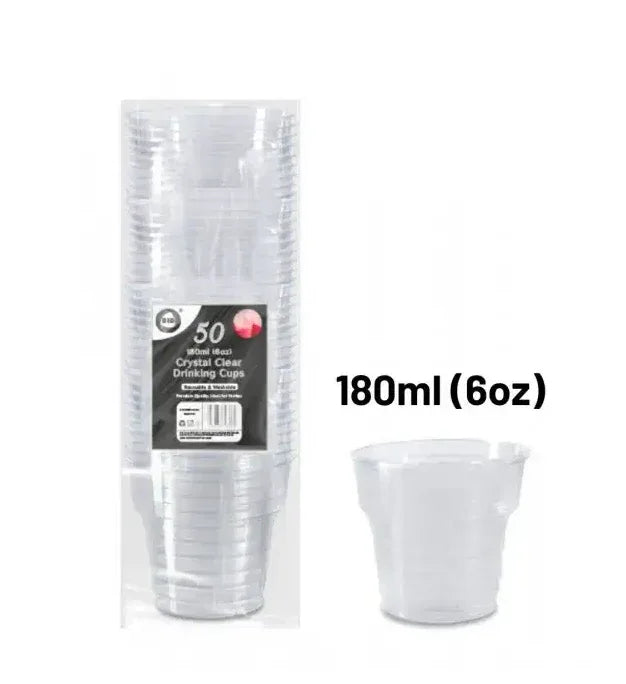 DID CRYSTAL CLEAR CUPS 6OZ 180ML 50PCS - Kashmir Watan Foodstores