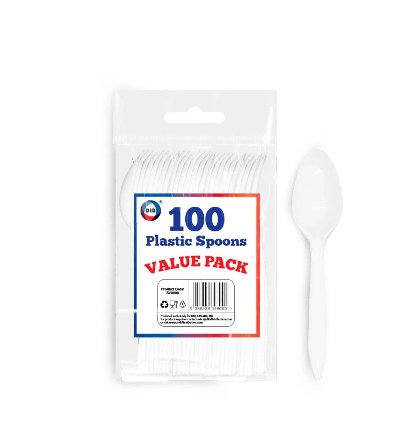 DID V/PACK PLASTIC SPOONS 100PCS - Kashmir Watan Foodstores