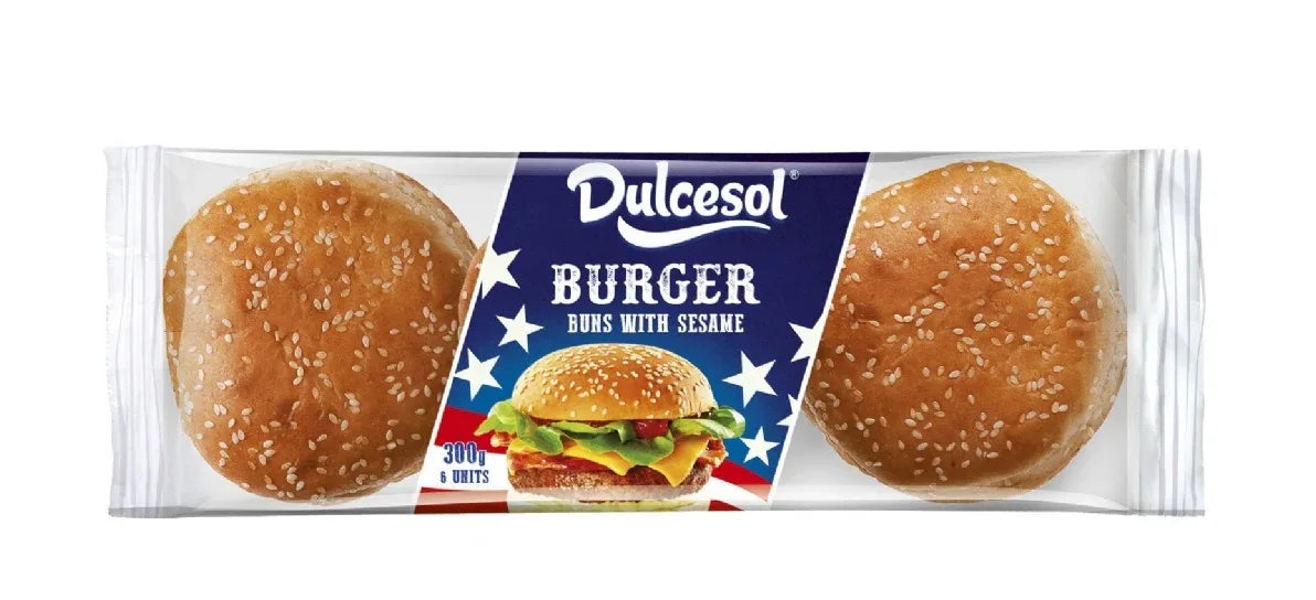 DULCESOL BURGER BUNS SESAME 6PK - Kashmir Watan Foodstores