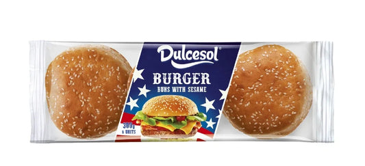 DULCESOL BURGER BUNS SESAME 6PK - Kashmir Watan Foodstores