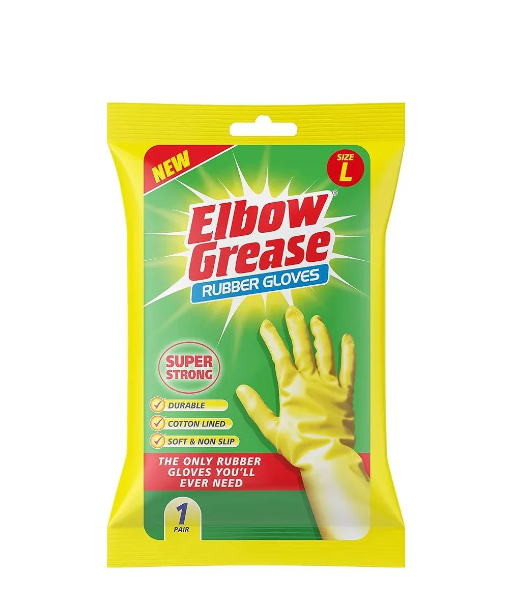 ELBOW GREASE RUBBER GLOVES LARGE - Kashmir Watan Foodstores