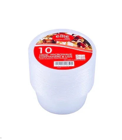 ELITE 10OZ MICROWAVE CONT 10PK - Kashmir Watan Foodstores
