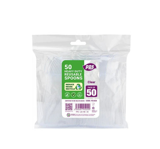 ELITE HEAVY DUTY CLEAR SPOONS 50pcs - Kashmir Watan Foodstores