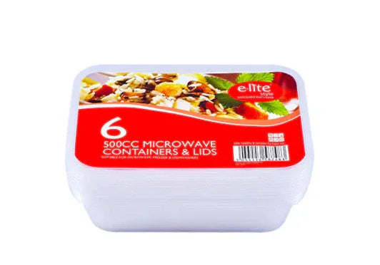 ELITE MICROWAVE CONTAINER 500CC 6pack - Kashmir Watan Foodstores