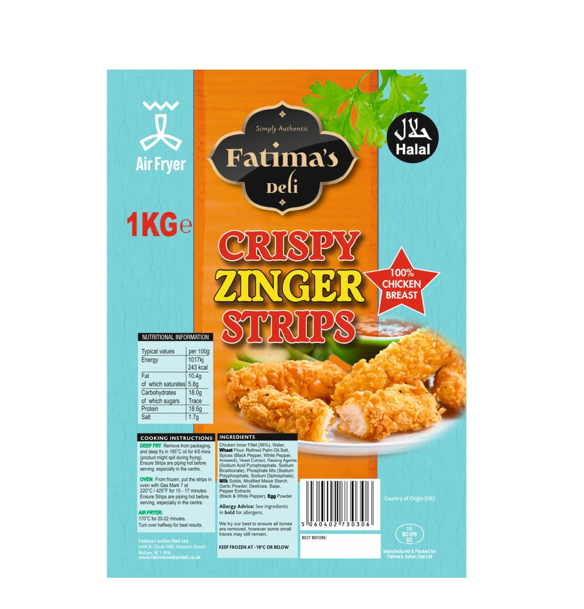 FATIMA CRISPY ZINGER STRIPS 1KG - Kashmir Watan Foodstores