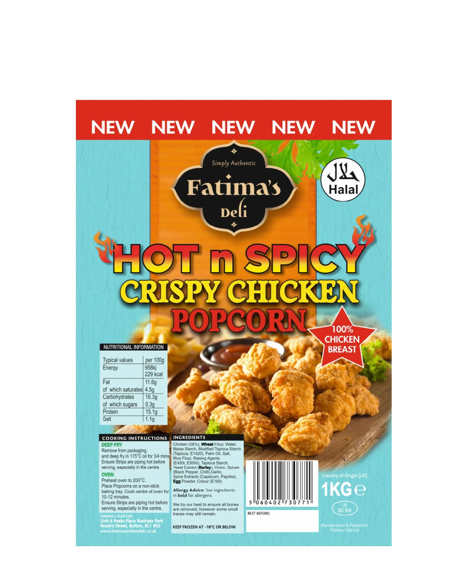 FATIMA H&S CRISPY CHICKEN POPCORN 1KG PM£10.99 - Kashmir Watan Foodstores