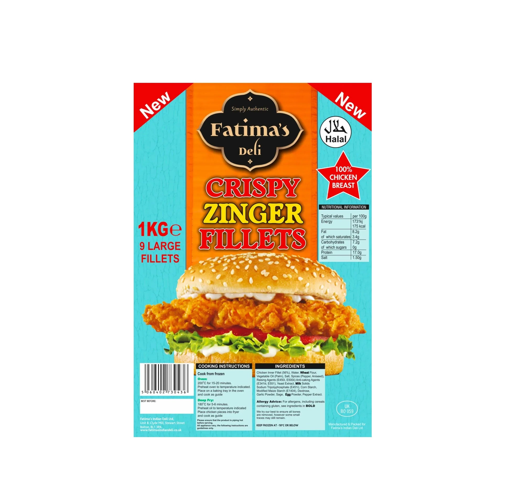 FATIMAS CRISPY ZINGER FILLETS 1KG - Kashmir Watan Foodstores