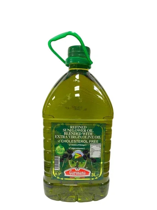 REFINED SUNFLOWER WITH OLIVE OIL 3L (GARUSANA) - Kashmir Watan Foodstores