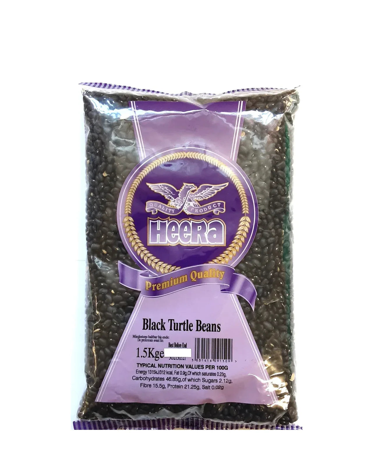HEERA BLACK TURTLE BEANS 1.5KG - Kashmir Watan Foodstores