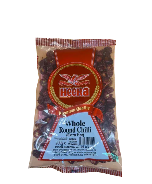 WHOLE ROUND CHILLI 200G (HEERA) - Kashmir Watan Foodstores