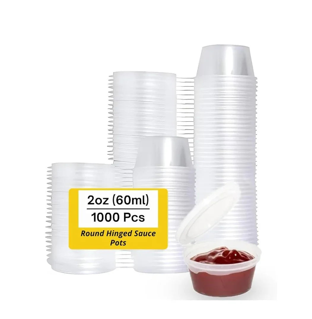 HINGED CUP & LIDS 1000PCS 2oZ - Kashmir Watan Foodstores