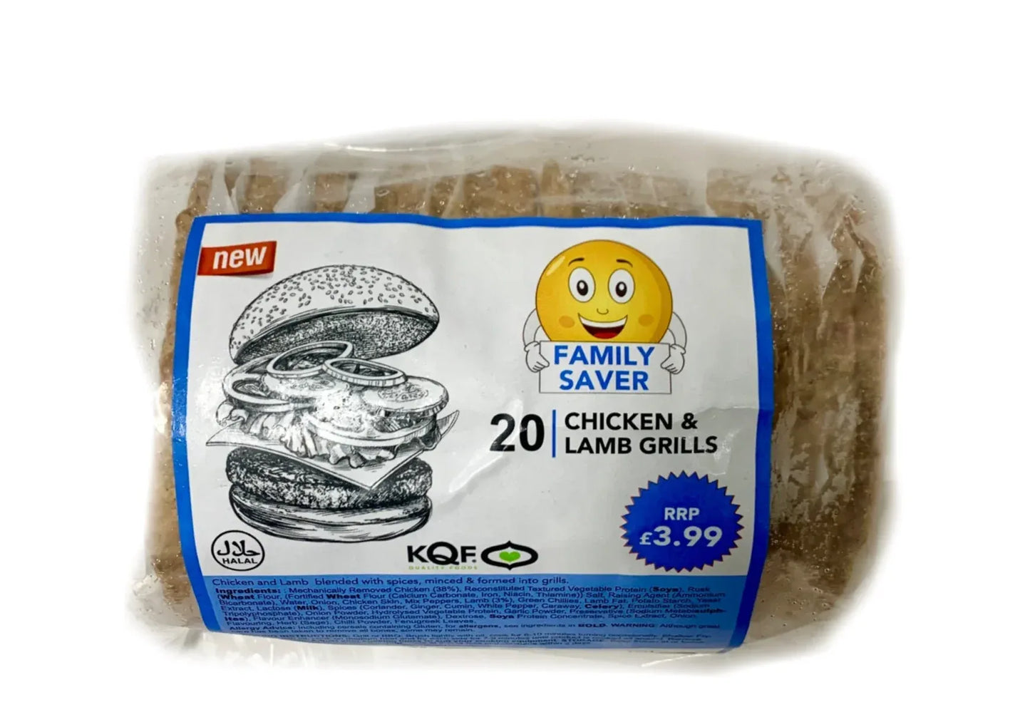 KQF FAMILY SAVE CHICKEN & LAMB GRILL 20PK PPM£5.99 - Kashmir Watan Foodstores