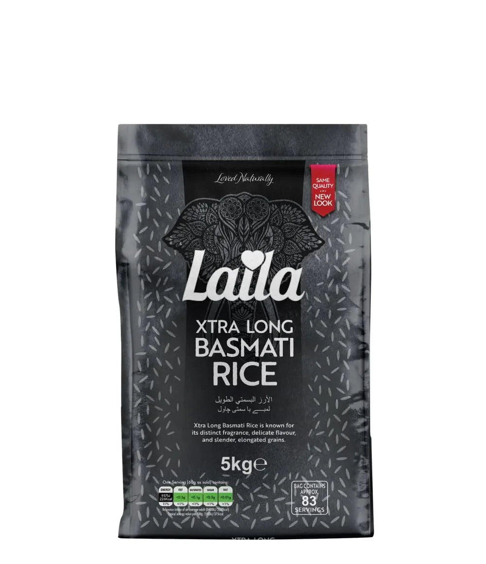 LAILA EXTRA L/G BASMATI RICE 5KG - Kashmir Watan Foodstores