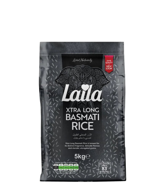 LAILA EXTRA L/G BASMATI RICE 5KG - Kashmir Watan Foodstores