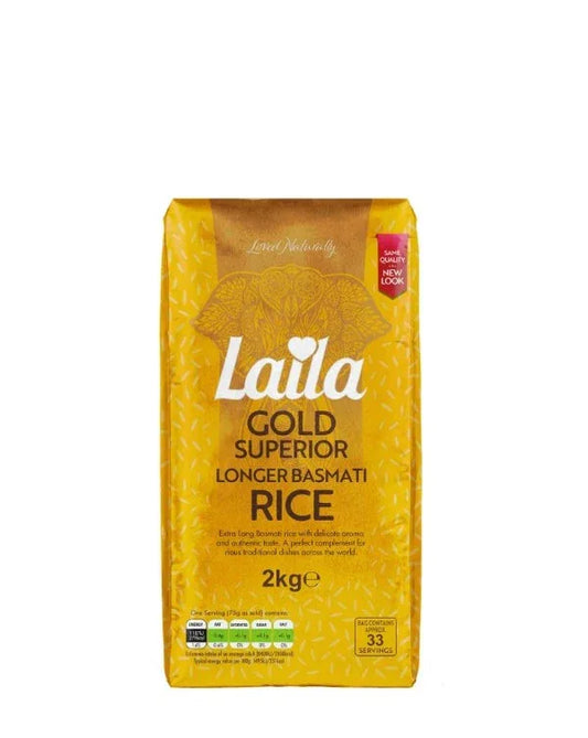LAILA GOLD BASMATI RICE 2kg - Kashmir Watan Foodstores
